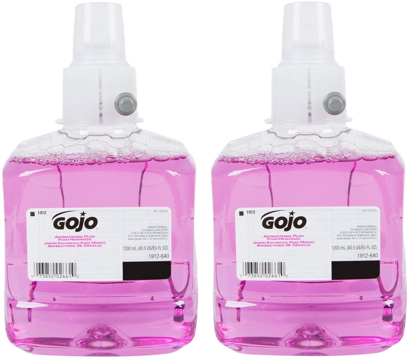 Gojo®, Antibacterial Foam Handwash, Refill, Plum, 1200mL Refill, 2/Carton