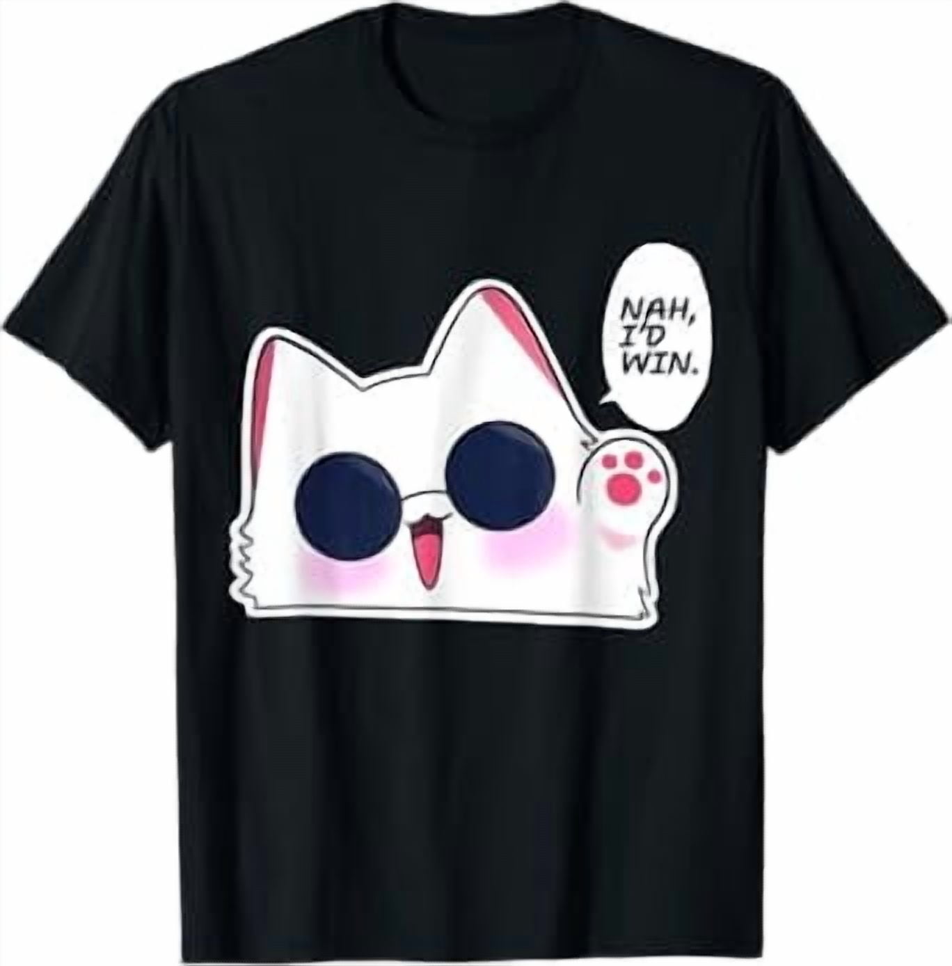 Meat Graphucs Gojo Cat Japanese Anime Internet Graphic T-Shirt All Size S-5XL ...