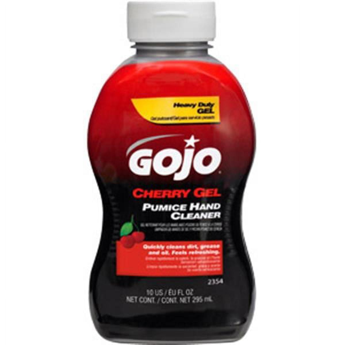 Gojo Cherry Gel Pumice Hand Cleaner, 10 oz Squeeze Bottle (4 Units)