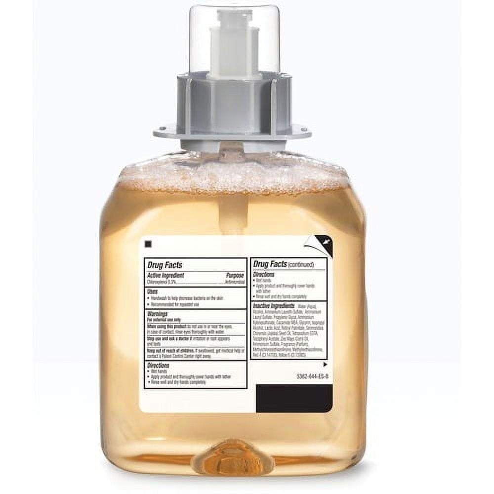 Gojo FMX-12 Refill Foam Antibacterial Handwash Fresh Fruit Scent - 42.3 fl oz (1250 mL) - Bacteria Remover - Hand - Amber - Triclosan-free - 1 Each