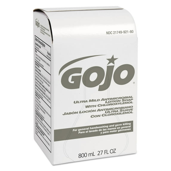 Gojo®, GOJ921212, 800 ml Bag Refill Antibacterial Lotion Soap, 1 Each, White, 27.1 fl oz (800 mL)