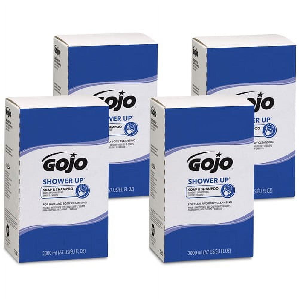 Gojo SHOWER UP Soap & Shampoo - Clean Scent - 67.6 fl oz (2 L) - Hair, Hand, Body - Rose - Pleasant Scent, Bio-based - 4 / Carton Gojo SHOWER UP Soap & Shampoo - Clean Scent - 67.6 fl oz (2 L) - Hair, Hand, Body - Rose - Pleasant Scent, Bio-based - 4 / Carton