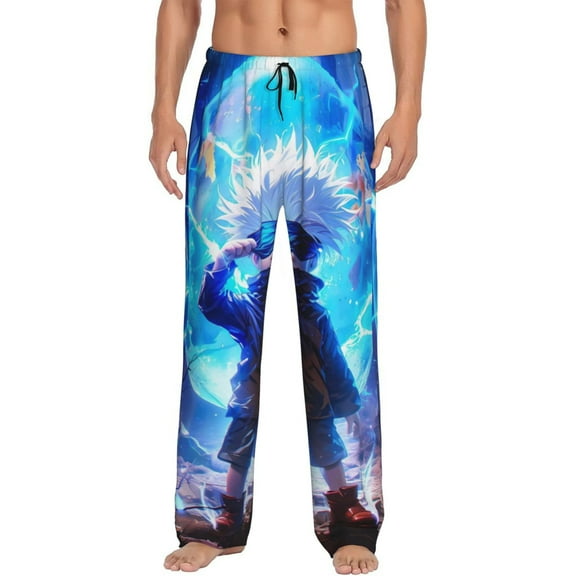 Gojo Satoru Men's Pajama Pant Soft Comfy Lounge Pj Bottoms Loose Elastic Waistband Adult Sleep Pants with Pockets Drawstring