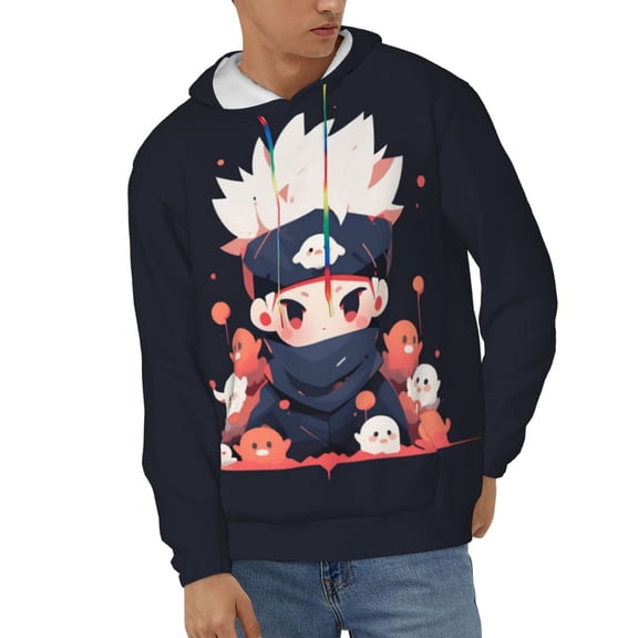 Gojo Satoru Unisex Hoodies 3D Print Hooded Sweatshirt for Men Women, Long Sleeve Fall Pullover Top with Pockets