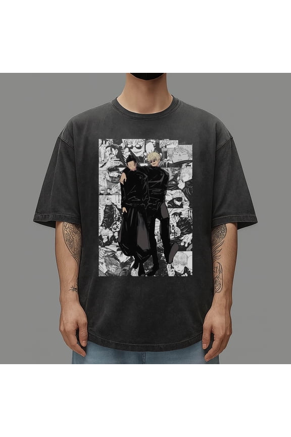 Gojo and Geto T-Shirt, JJK Unisex Tee, Y2K Streetwear Japanese, Gift for Anime Lovers