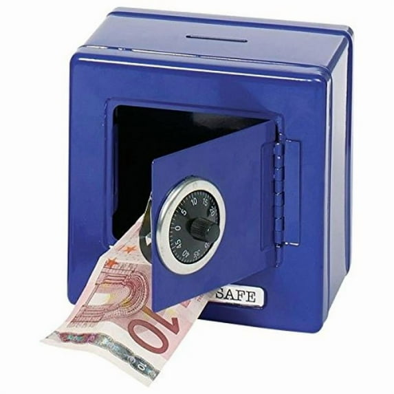 Goki Money Box with Lock, Blue