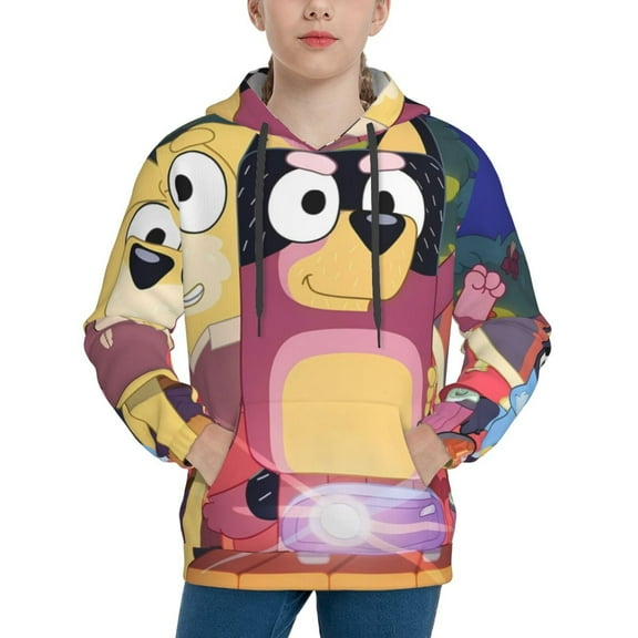 Gokiu Bluey Kid Hoodies Boys Sweatshirts Girls Pullover with Pocket