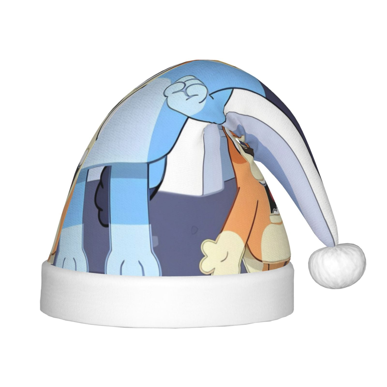 Gokiu Bluey Santa Hat for Kids Baby Christmas Hats Classic Santa Claus Hat for Christmas New Year Party