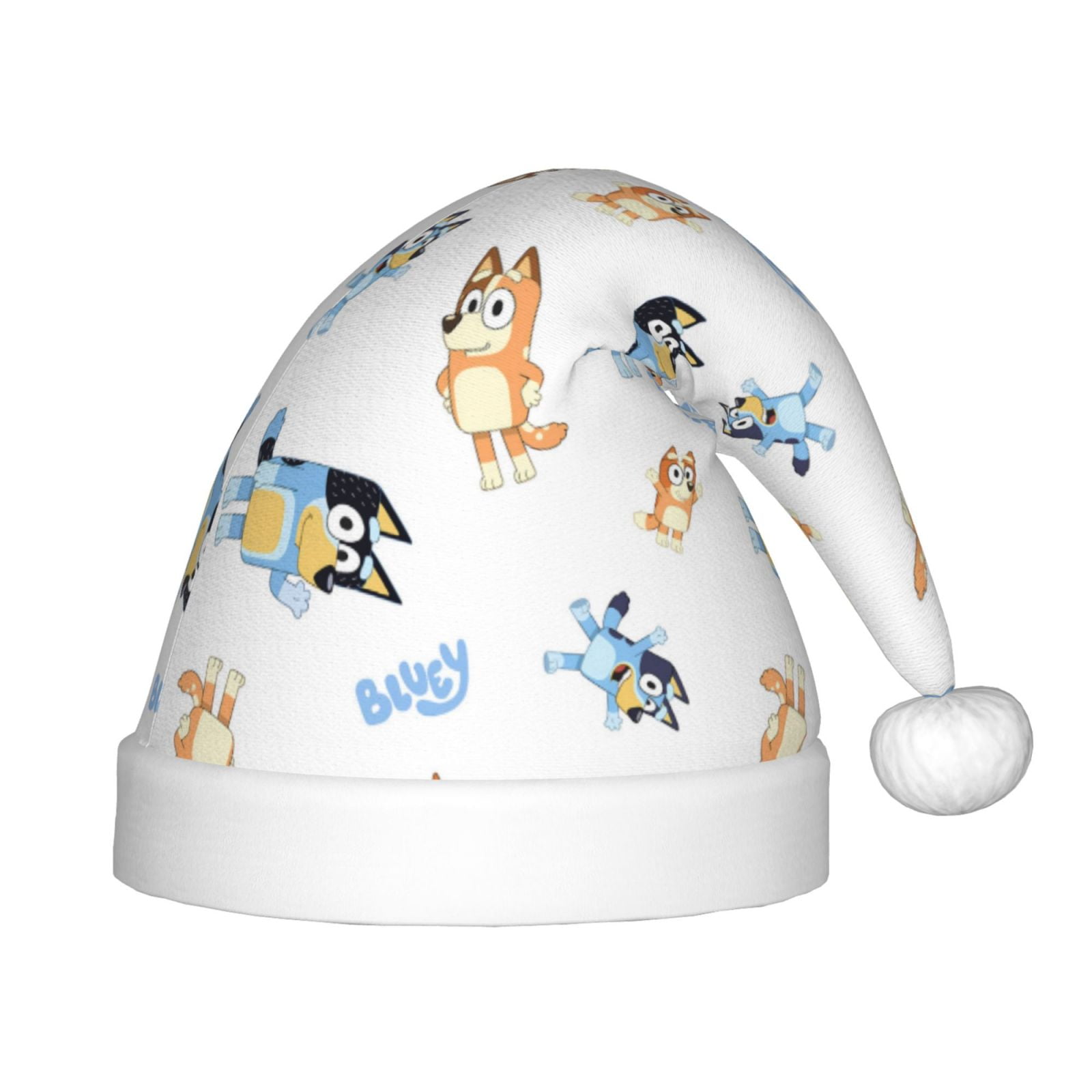 Gokiu Bluey Santa Hat for Kids Baby Christmas Hats Classic Santa Claus Hat for Christmas New Year Party