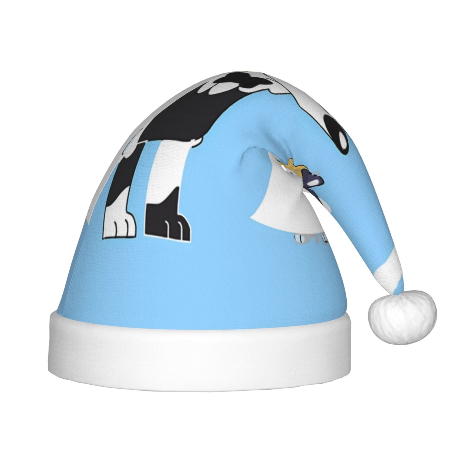 Gokiu Bluey Santa Hat for Kids Baby Christmas Hats Classic Santa Claus Hat for Christmas New Year Party