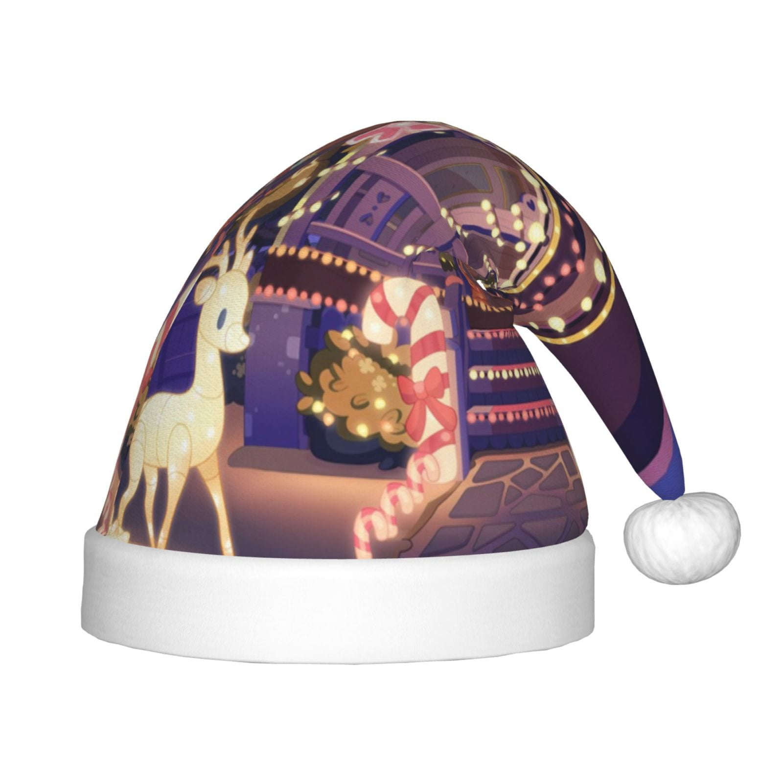 Gokiu Bluey Santa Hat for Kids Baby Christmas Hats Classic Santa Claus Hat for Christmas New Year Party