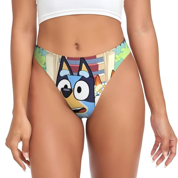 Gokiu Bluey Seamless Thongs for Women Underwear Sexy No Show Panties Bikini Undies