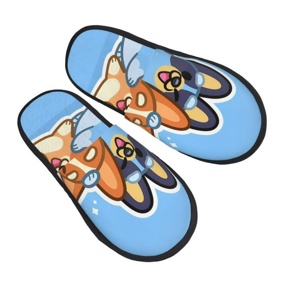 Gokiu Bluey Slippers for Women Fuzzy House Shoes Anti-Skid Sole Indoor Outdoor Slide Slipper