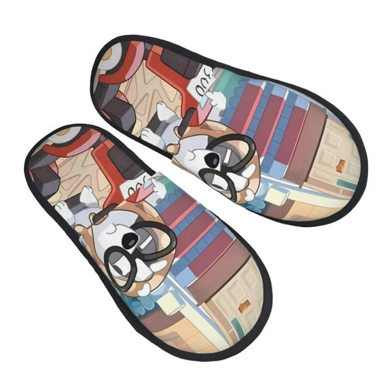 Gokiu Bluey Slippers for Women Fuzzy House Shoes Anti-Skid Sole Indoor Outdoor Slide Slipper