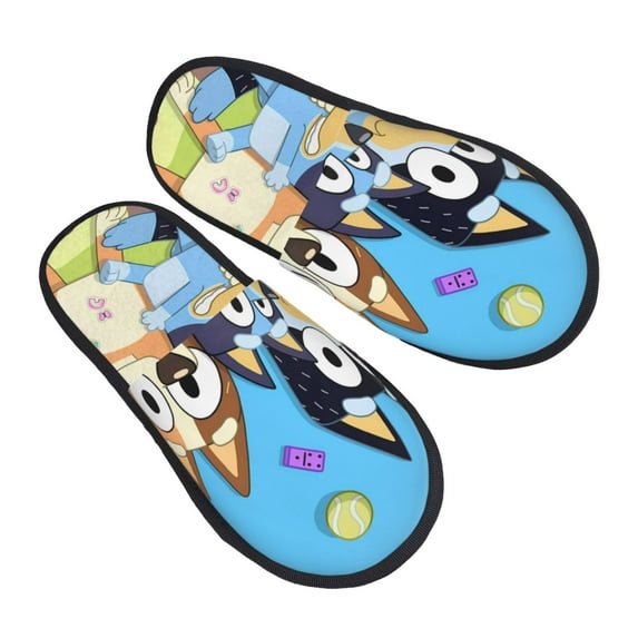 Gokiu Bluey Slippers for Women Fuzzy House Shoes Anti-Skid Sole Indoor Outdoor Slide Slipper