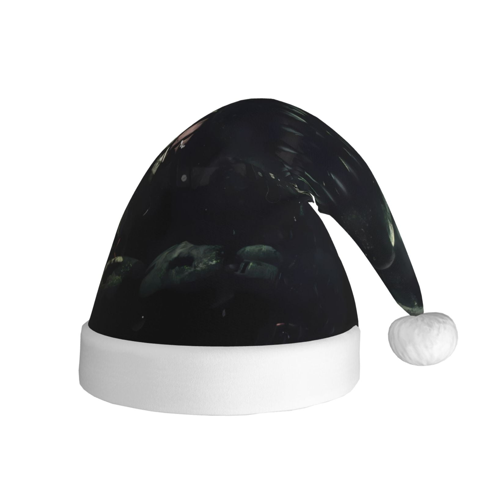 Gokiu Five Nights At Freddy'S Santa Hat Christmas Hats for Adults Holiday Unisex Plush Beanie for Xmas New Year Party Headwear