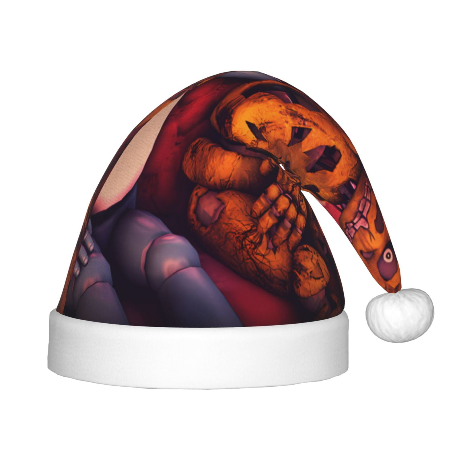Gokiu Five Nights At Freddy'S Santa Hat for Kids Baby Christmas Hats Classic Santa Claus Hat for Christmas New Year Party