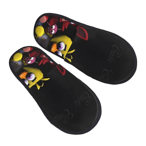 Gokiu Five Nights At Freddy'S Slippers for Women Fuzzy House Shoes Anti-Skid Sole Indoor Outdoor Slide Slipper