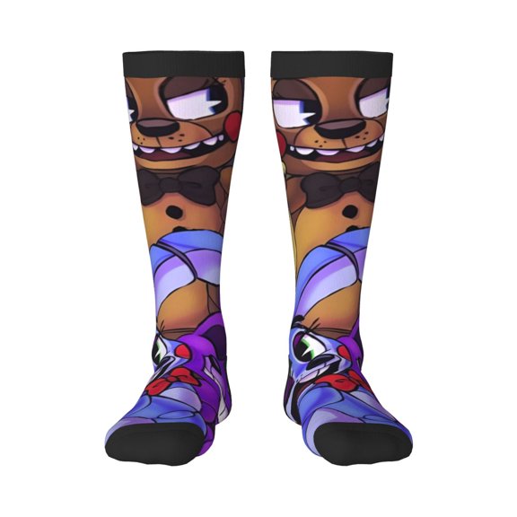Gokiu Five Nights At Freddy'S Womens Athletic Knee High Socks Outdoor Sport Socks Casual Tube Socks