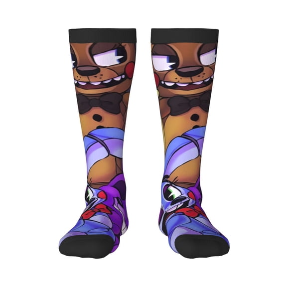 Gokiu Five Nights At Freddy'S Womens Athletic Knee High Socks Outdoor Sport Socks Casual Tube Socks