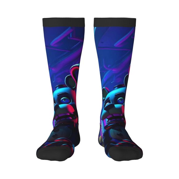 Gokiu Five Nights At Freddy'S Womens Athletic Knee High Socks Outdoor Sport Socks Casual Tube Socks