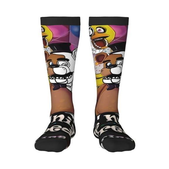 Gokiu Five Nights At Freddy'S Womens Athletic Knee High Socks Outdoor Sport Socks Casual Tube Socks
