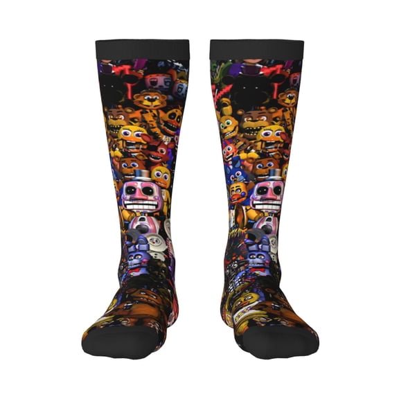 Gokiu Five Nights At Freddy'S Womens Athletic Knee High Socks Outdoor Sport Socks Casual Tube Socks