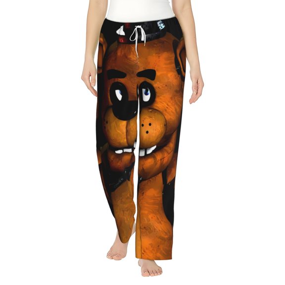 Gokiu Five Nights At Freddy'S Womens Pajama Pants Lounge Pants Women Drawstring Wide Leg Casual Pants with Pockets