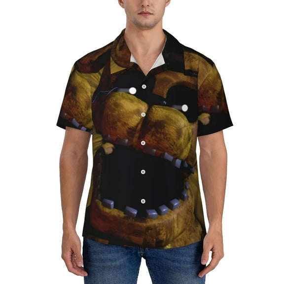 Gokiu Five Nights At Freddy'S for Hawaiian Shirt for Men Casual Button Down Beach Shirt with Pocket