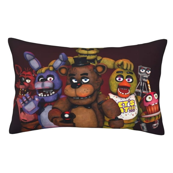 Gokiu Five Nights At Freddy'S Pillowcase for Hair and Skin, Plush Pillow Cases 14"x20" with Hidden Zipper Soft Warm Pillow Covers for Sleeping, Gift for Women Men