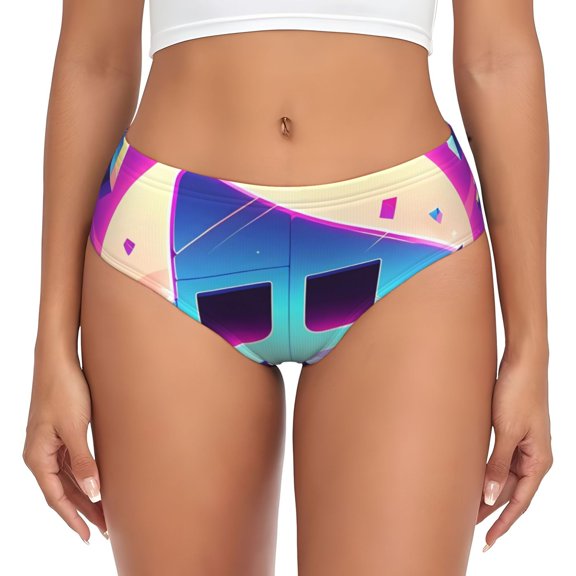 Gokiu Geometry Dash Womens Underwear Soft Briefs Ladies Breathable Panties Sexy Lingerie