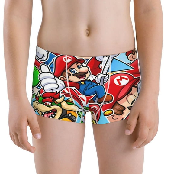 Gokiu Mario Boys' and Toddler Underwear Comfort Flex Waistband Boxer Briefs