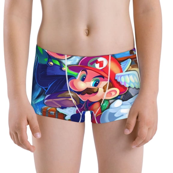 Gokiu Mario Boys' and Toddler Underwear Comfort Flex Waistband Boxer Briefs