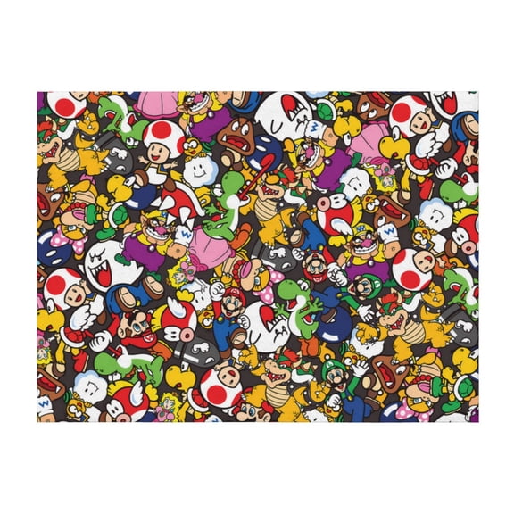 Gokiu Mario Flannel Blanket Super Soft Cozy Throw Blanket 40"x30" All Season Luxury Bed Blanket for Couch, Sofa, Bed,Camping, Picnic,Travel Bed Blanket
