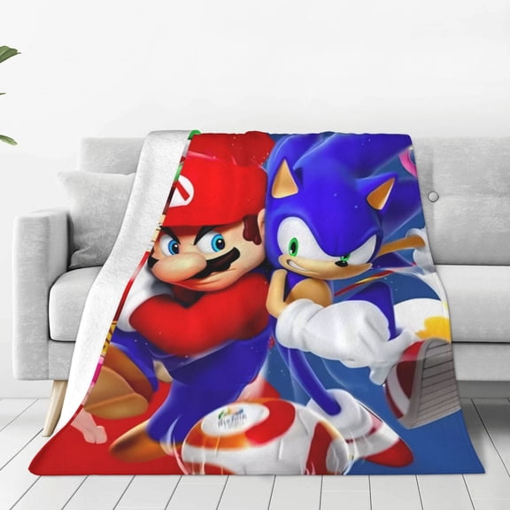 Gokiu Mario for Flannel Blanket Super Soft Cozy Throw Blanket 40"x30" All Season Luxury Bed Blanket for Couch, Sofa, Bed,Camping, Picnic,Travel Bed Blanket