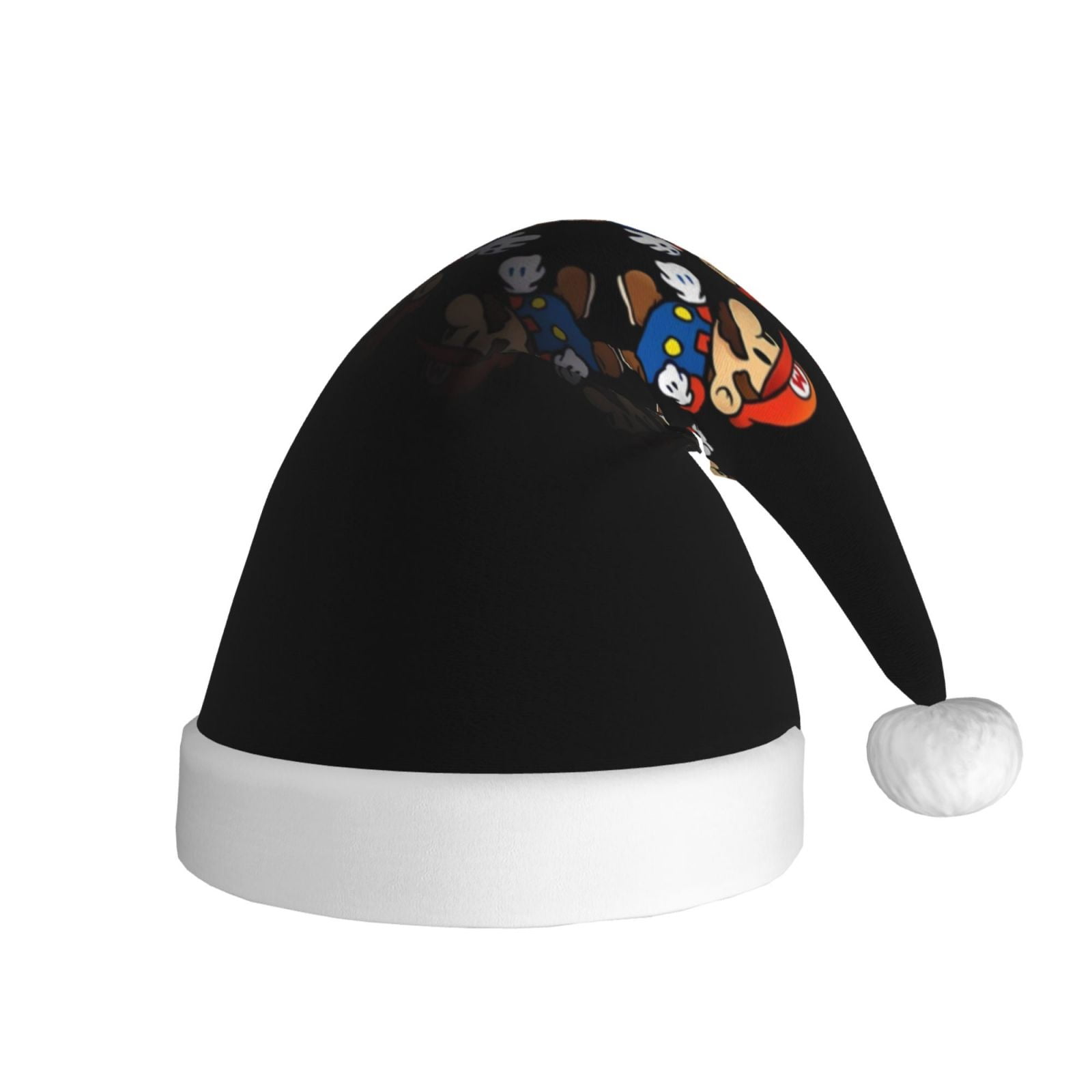 Gokiu Mario Santa Hat Christmas Hats for Adults Holiday Unisex Plush Beanie for Xmas New Year Party Headwear