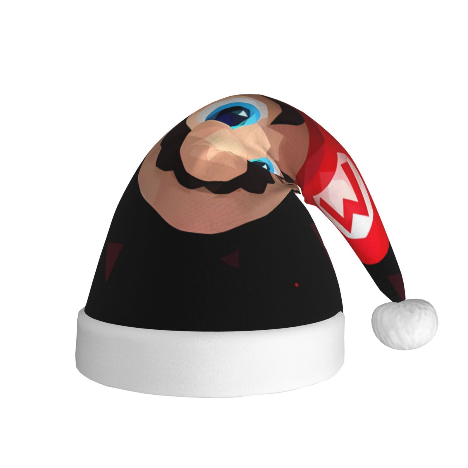Gokiu Mario Santa Hat Christmas Hats for Adults Holiday Unisex Plush Beanie for Xmas New Year Party Headwear