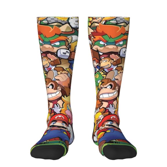 Gokiu Mario Womens Athletic Knee High Socks Outdoor Sport Socks Casual Tube Socks