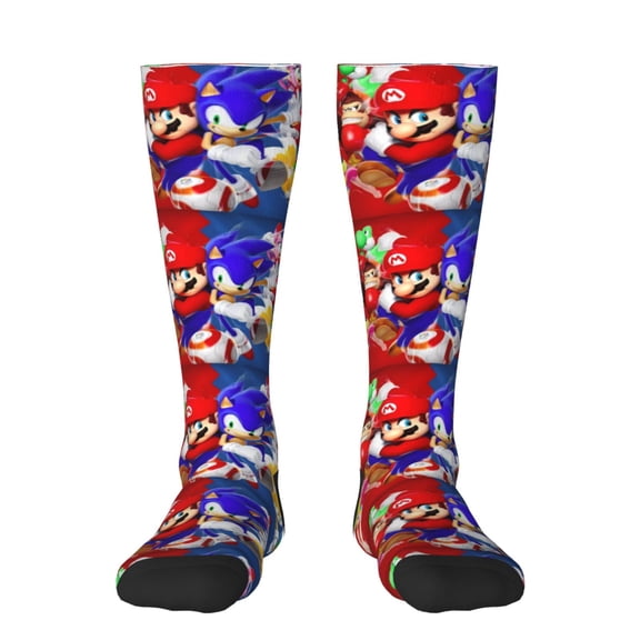 Gokiu Mario Womens Athletic Knee High Socks Outdoor Sport Socks Casual Tube Socks