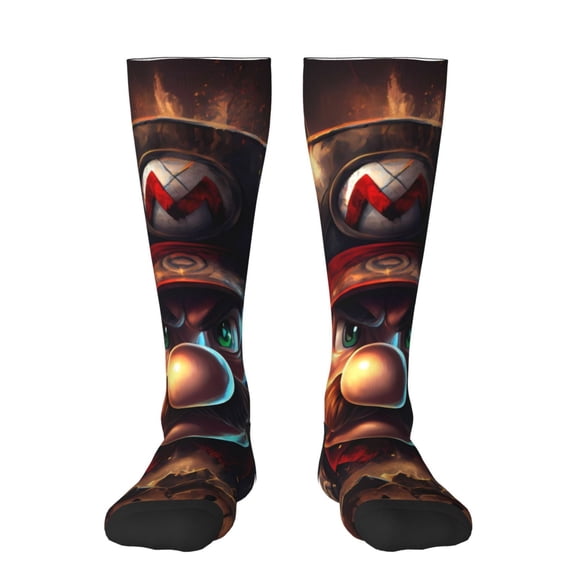 Gokiu Mario Womens Athletic Knee High Socks Outdoor Sport Socks Casual Tube Socks