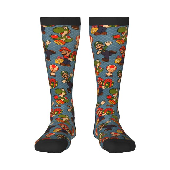 Gokiu Mario Womens Athletic Knee High Socks Outdoor Sport Socks Casual Tube Socks