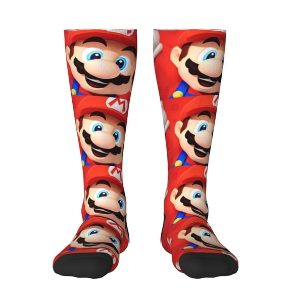 Gokiu Mario Womens Athletic Knee High Socks Outdoor Sport Socks Casual Tube Socks