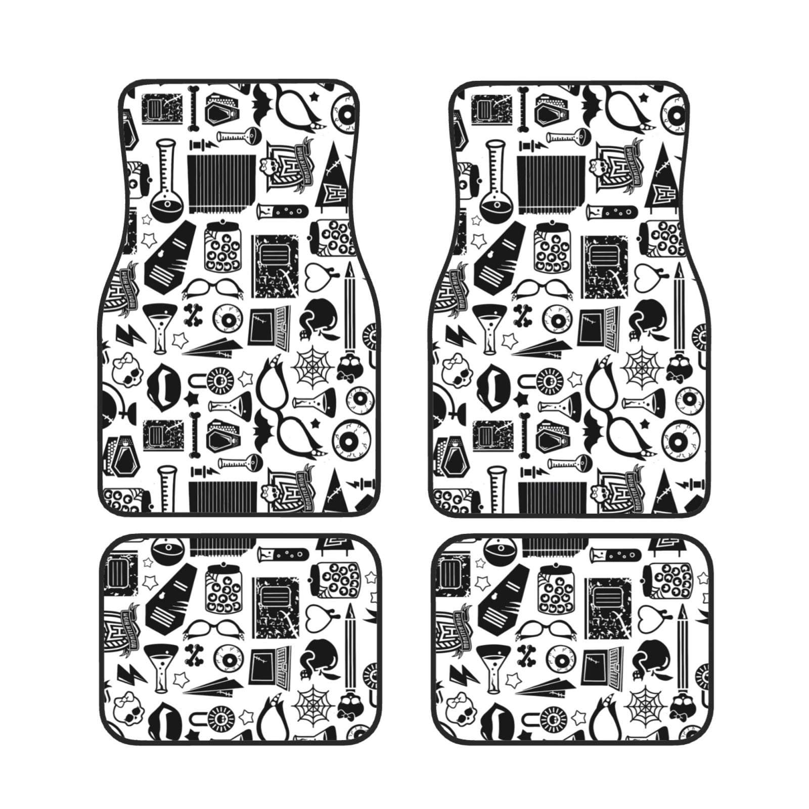 Gokiu Monster High for Car Floor Mats Set of 4 Universal Fit Automotive All-Weather Mats for SUV, Sedan, Van Car Accessories