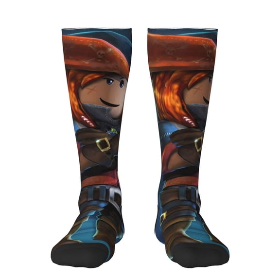 Gokiu Roblox Womens Athletic Knee High Socks Outdoor Sport Socks Casual Tube Socks