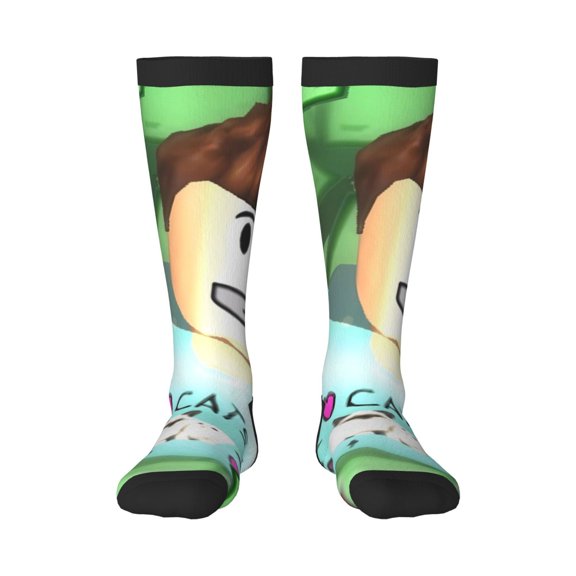 Gokiu Roblox Womens Athletic Knee High Socks Outdoor Sport Socks Casual Tube Socks