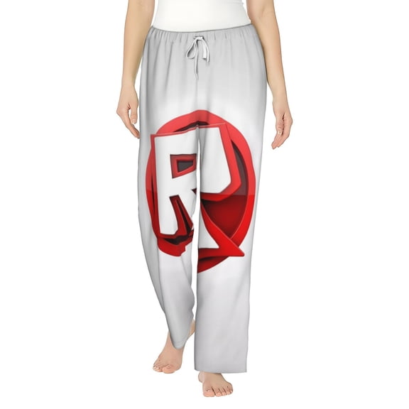 Gokiu Roblox Womens Pajama Pants Lounge Pants Women Drawstring Wide Leg Casual Pants with Pockets