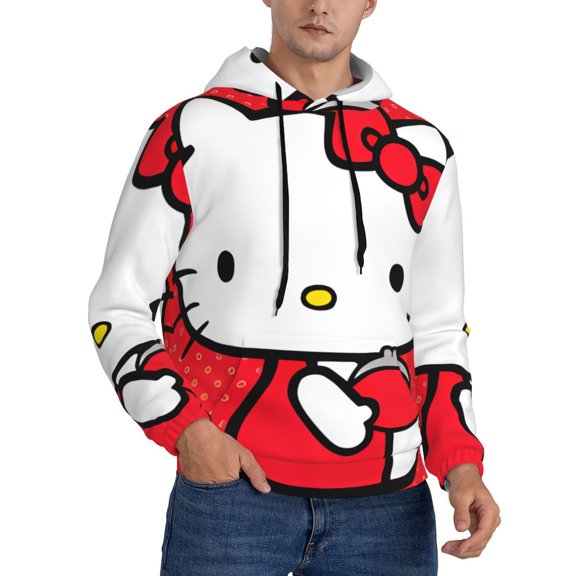 Gokiu Sanrio Mens Hooded Pullover Drawstring Hoodeds Casual Sweatshirts with Pocket