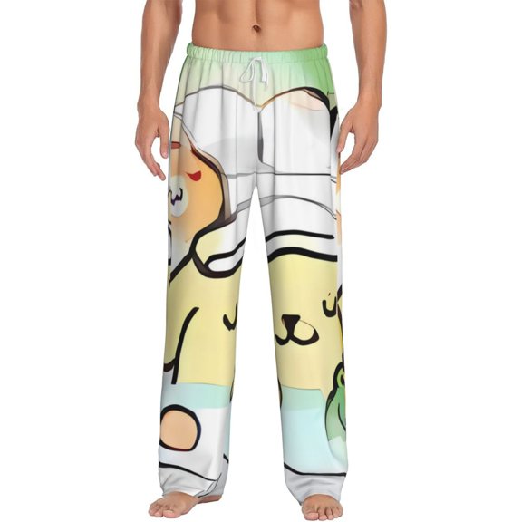 Gokiu Sanrio Mens Pajama Lounge Pants Drawstring Pj Casual Pajama Bottoms with Pockets