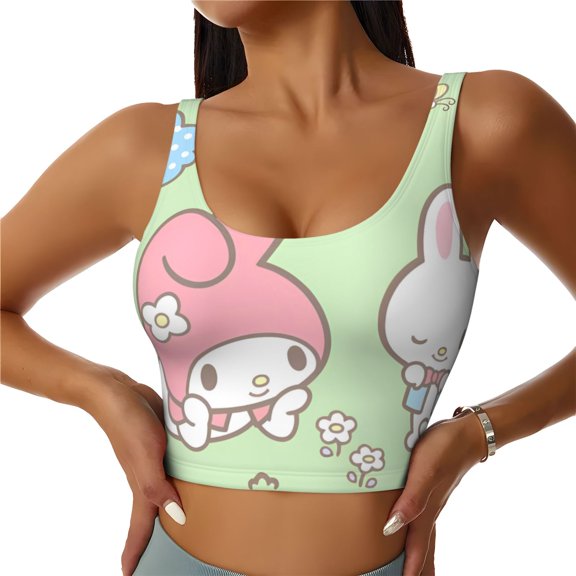 Gokiu Sanrio Sports Bras for Women Yoga Comfort Workout Tops Exercise Sport Bra