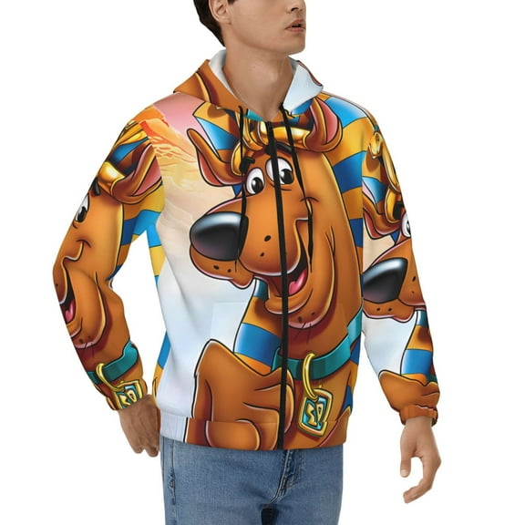 Gokiu Scooby-Doo Mens Hooded Pullover Zip Drawstring Hoodeds Casual Sweatshirts with Pocket